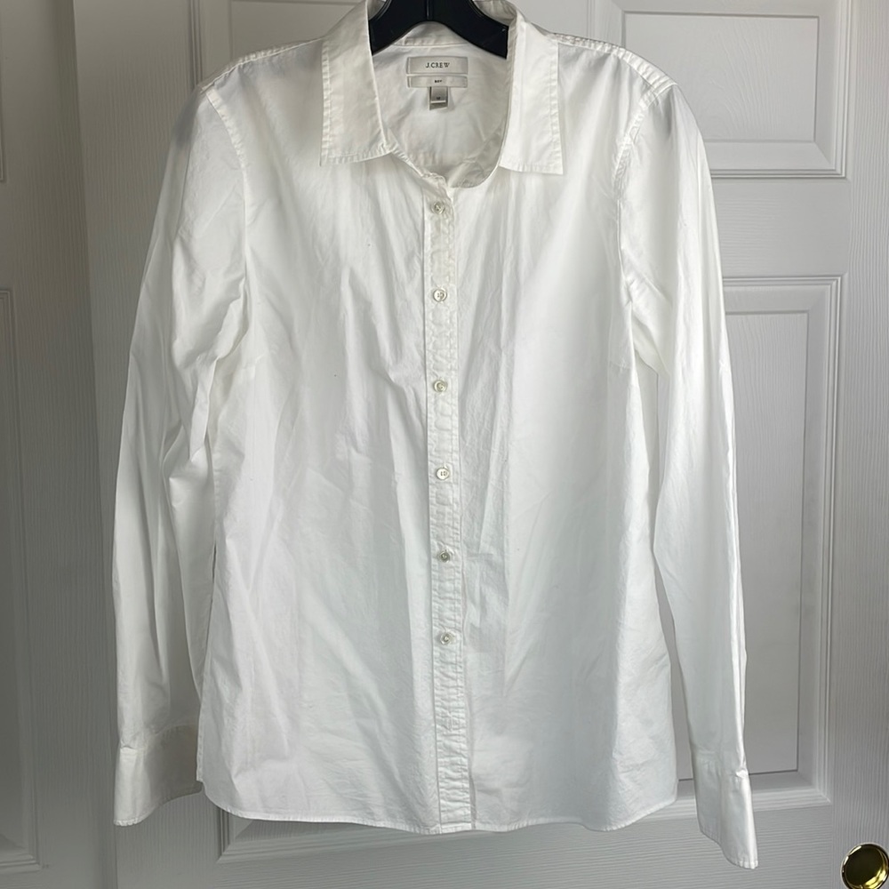 J. Crew White Button Down Blouse